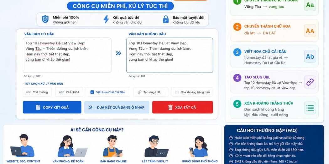 Chuyển Tiếng Việt Có Dấu Sang Không Dấu Online